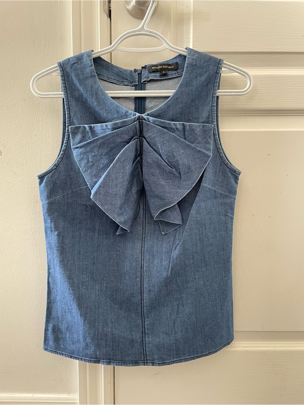 Banana Republic Denim Sleeveless Top with Front Bow